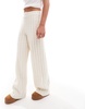 4th & Reckless wool mix cable knit flared pants in cream - part of a set