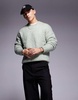 ASOS DESIGN relaxed knit textured sweater in sage green