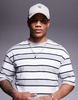 ADPT oversized stripe T-shirt in gray/black/white