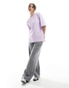 Bershka oversized boyfriend T-shirt in lilac