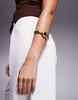8 Other Reasons cuff bracelet with amber stone in 18k gold plated
