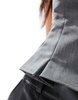 Bershka straight neck tailored corset top in dark gray