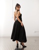 Amy Lynn Alexa puffball shoulder tie midi dress in lace in black