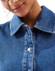 ASOS DESIGN denim fitted shirt in indigo