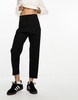 ASOS DESIGN Petite tailored high waist seam detail tapered leg pants in black