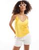 ASOS DESIGN v neck cami top in bright yellow