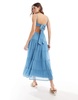 Anaya tie back tiered cami midaxi dress in blue
