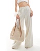 Stradivarius crochet tote bag in ecru
