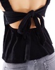 ASOS DESIGN strappy tie back smock top in black
