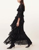 AllSaints Nat ruffle dress in black