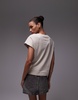 Mango cap sleeve premium t-shirt in beige