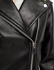 Stradivarius oversized faux leather biker jacket in black