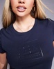 Armani Exchange central logo T-shirt in navy