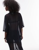ASOS DESIGN oversized mesh T-shirt in navy