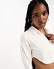 Only cropped shirt in white
