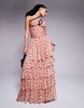 AFRM Jace ruffle maxi skirt in almond kiss print - part of a set