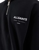 AllSaints Underground 1/2 zip sweatshirt in black