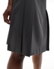 ASOS DESIGN tailored knee length pleated midi skirt in gray