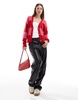 Brave Soul striped cardigan in red & pink