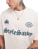 ADPT oversized t-shirt with football inspired chest print in cream