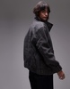 Topshop wool look bomber jacket in charcoal