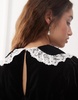 Miss Selfridge velvet collar mini dress in black