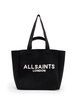 AllSaints Izzy medium knit tote bag in black