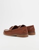 ASOS DESIGN tassel loafers in tan leather with natural sole