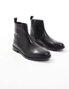 ASOS DESIGN chelsea boots in black leather with zip