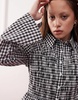 Reclaimed Vintage ruched cinched shirt in black and white gingham