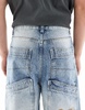 Bershka super baggy jeans with back embroidery in blue