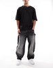 Bershka baggy carpenter fit jeans in black