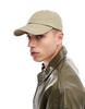 ASOS DESIGN soft cap with contrast stitch in washed khaki