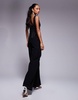 ASOS DESIGN topstitch corset detail structured jumpsuit in black