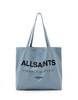 AllSaints Underground unisex shopper tote bag in stonewash blue