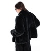 Nike faux fur Swoosh jacket in black