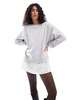 ONLY layered sweat mini dress in light gray