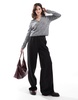 ASOS DESIGN knitted collar sweater in twist yarn in mono