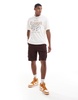 ADPT oversized T-shirt with triumph cards chest print in cream