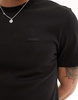 Calvin Klein color block interlock T-shirt in black