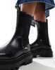 AllSaints Alex leather chunky chelsea boots in black