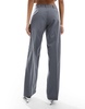 Bershka wide leg tailored pants in gray - part of a set
