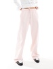 Bershka wide leg sweatpants in pale pink