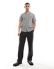 Another Influence gingham check short sleeve shirt in charcoal