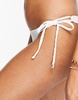River Island tie side bikini bottoms in white