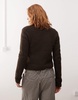Weekday Odora wool blend zip cardigan in brown