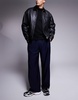 ASOS DESIGN wide fit smart pants in navy