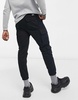 Bershka cargo pants with key chain in black
