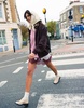Topshop premium real suede bomber jacket in chocolate