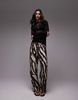 ARKET sheer knit long line fitted top in black